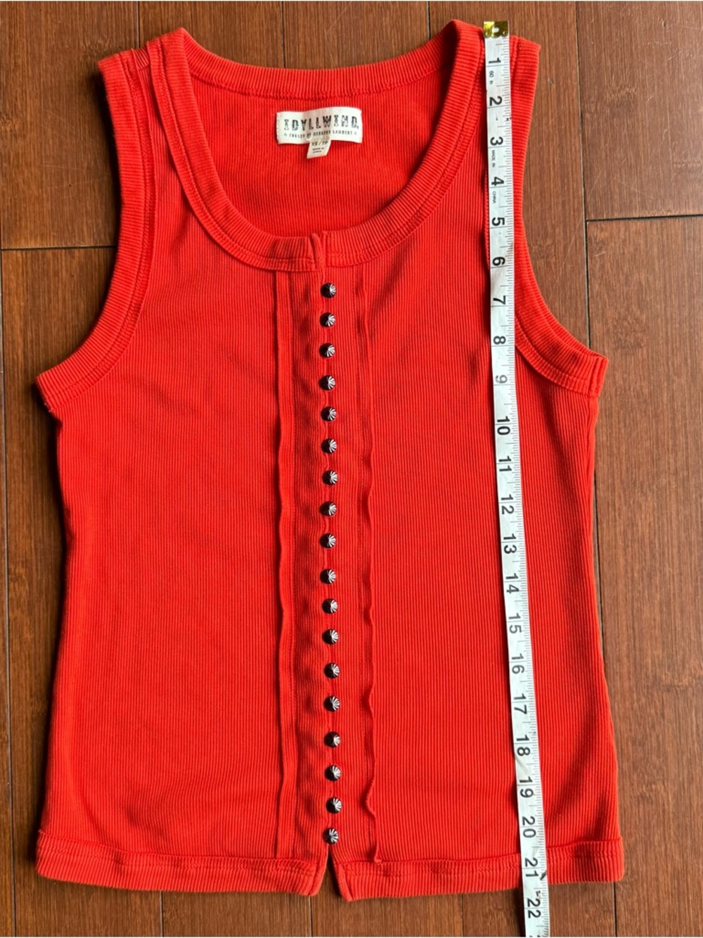 Idyllwind Red Ribbed Tank Top Western Fitted - Size XS - Picture 7 of 7